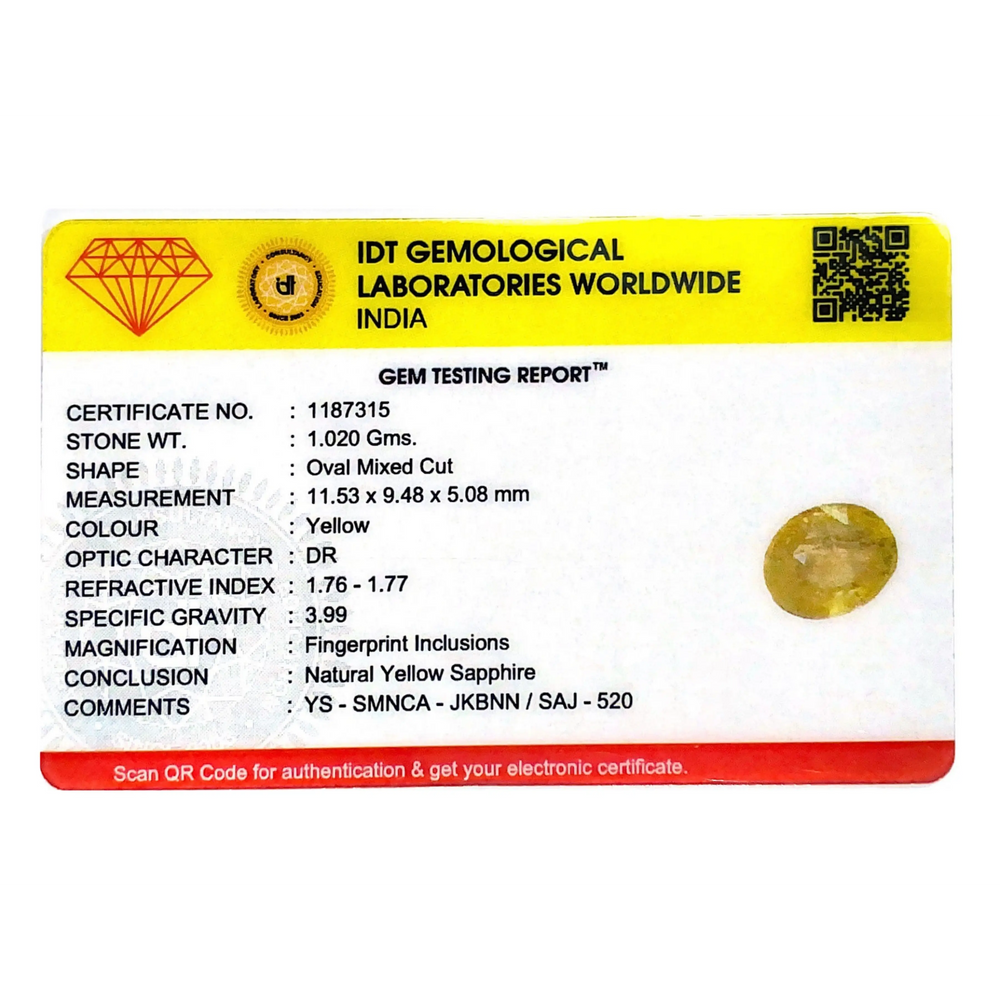 Yellow Sapphire - 5.1 Carat - Pramogh