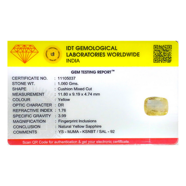Yellow Sapphire - 5.3 Carat