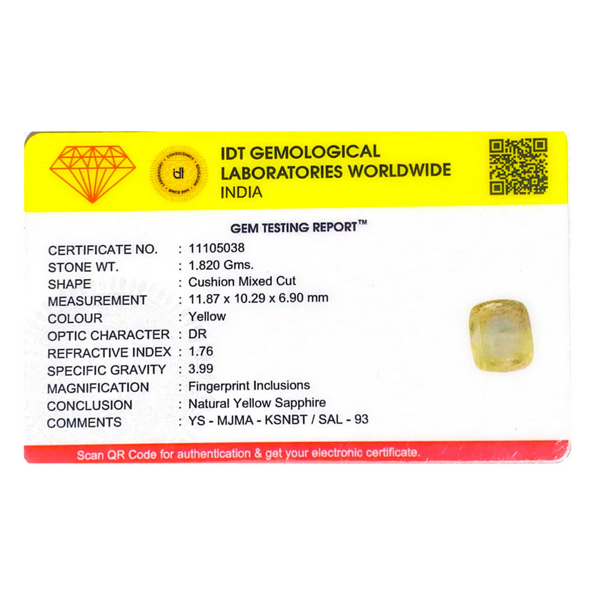Yellow Sapphire - 9.1 Carat