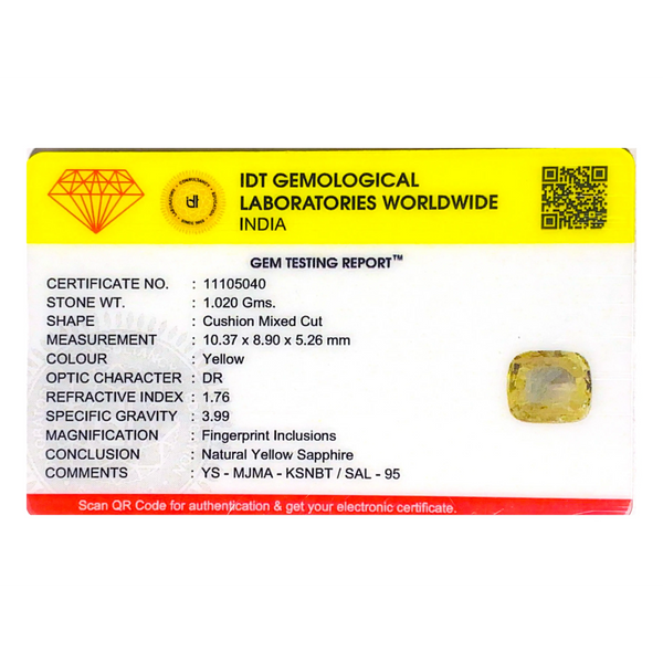 Yellow Sapphire - 5.1 Carat