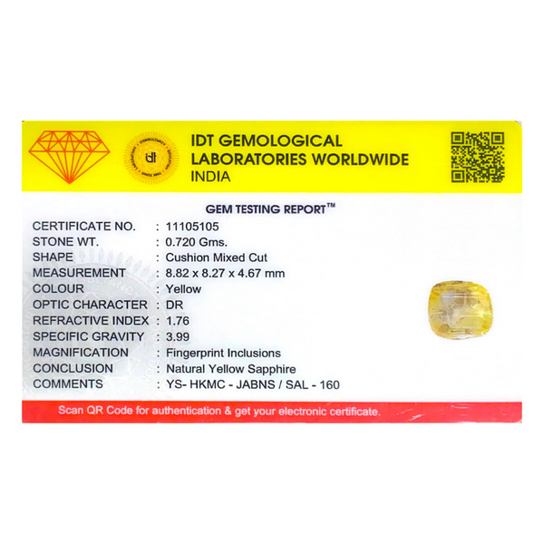 Yellow Sapphire - 3.6 Carat