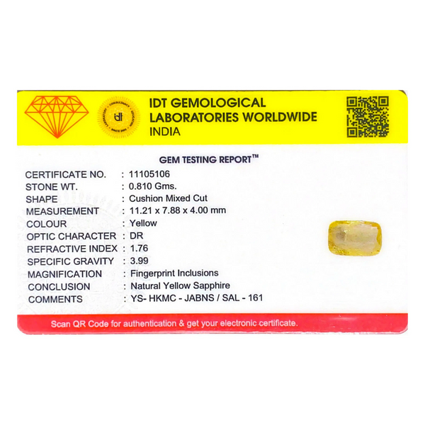 Yellow Sapphire - 4.05 Carat