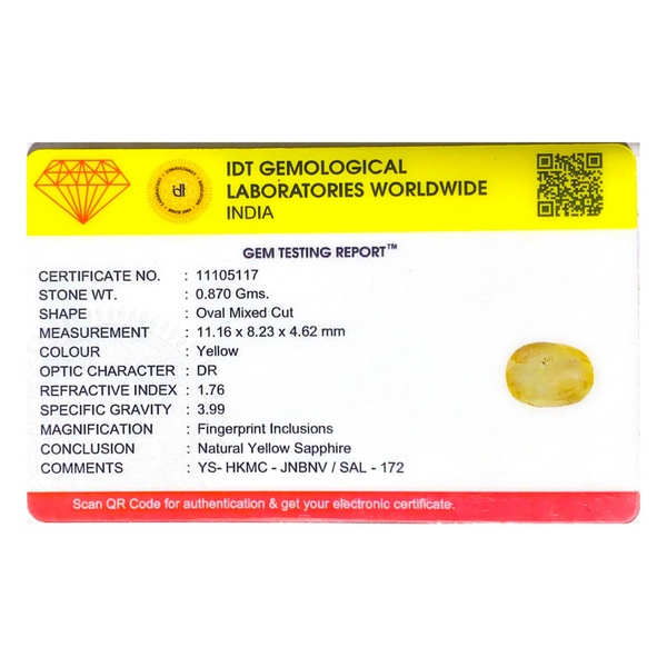 Yellow Sapphire - 4.35 Carat