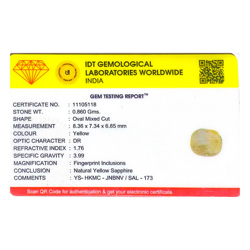 Yellow Sapphire - 4.3 Carat