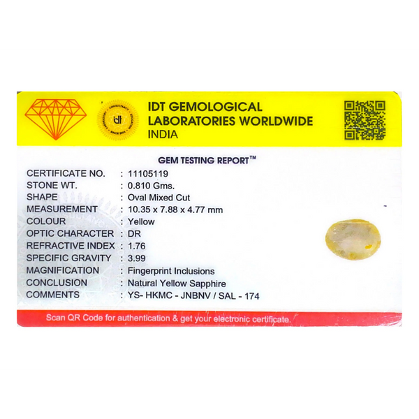 Yellow Sapphire - 4.05 Carat