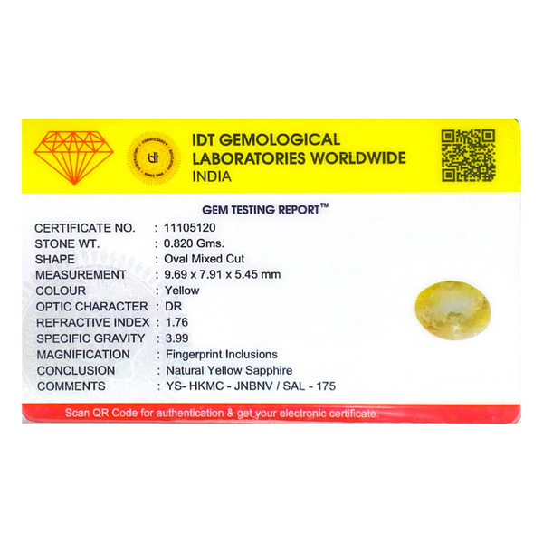 Yellow Sapphire - 4.1 Carat