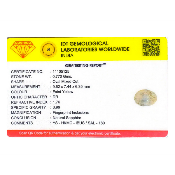Yellow Sapphire - 3.85 Carat