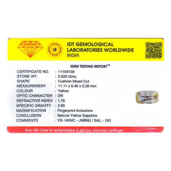 Yellow Sapphire - 4.1 Carat