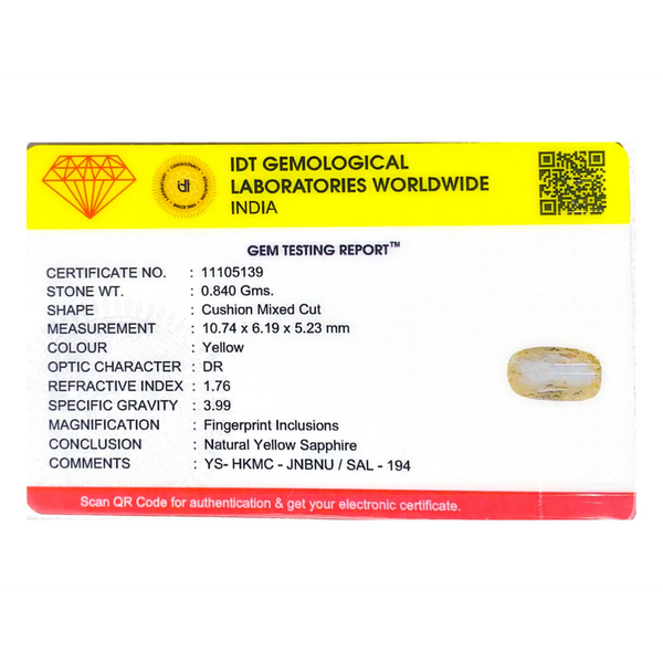 Yellow Sapphire - 4.2 Carat