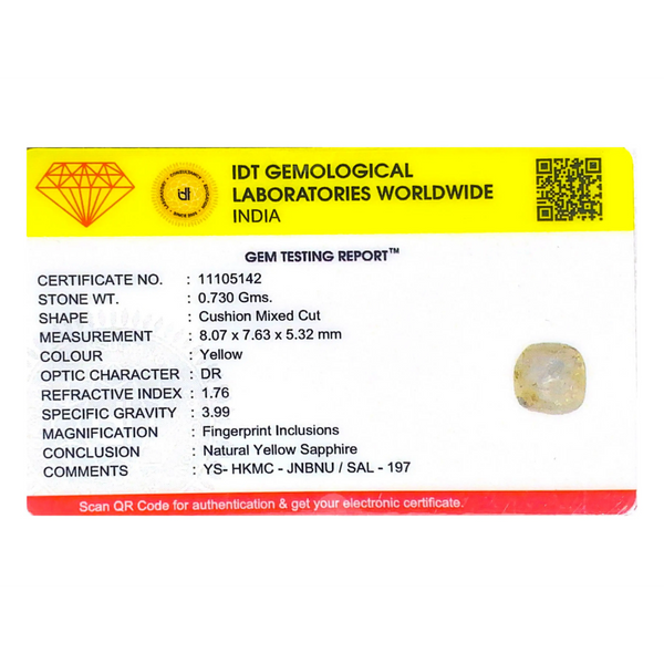 Yellow Sapphire - 3.65 Carat