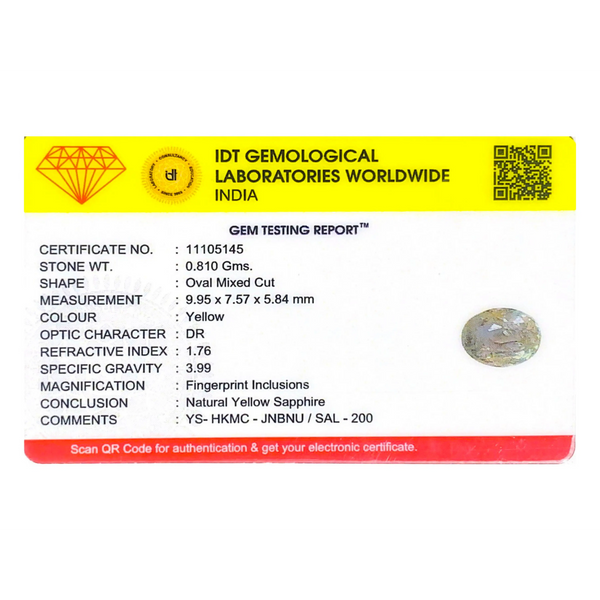 Yellow Sapphire - 4.05 Carat