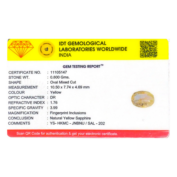 Yellow Sapphire - 4.01 Carat