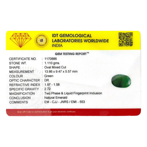 Brazillian Emerald (Panna) - 5.55 Carat - Pramogh