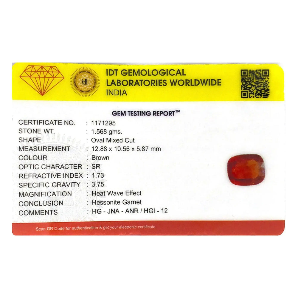 Hessonite (Gomed) - 7.84 Carat - Pramogh