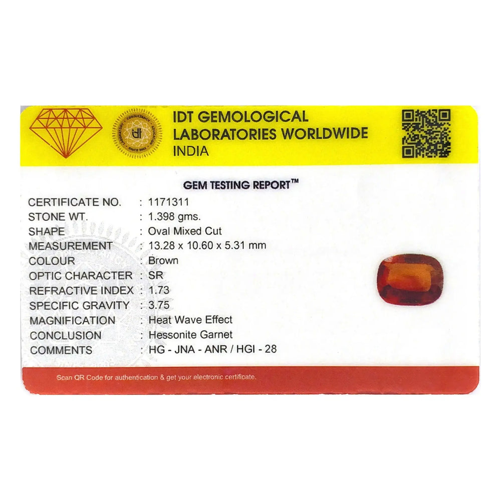 Hessonite (Gomed) - 6.99 Carat - Pramogh