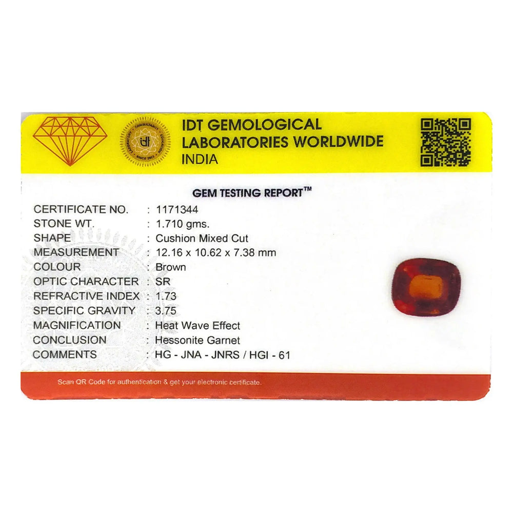 Hessonite (Gomed) - 8.55 Carat - Pramogh