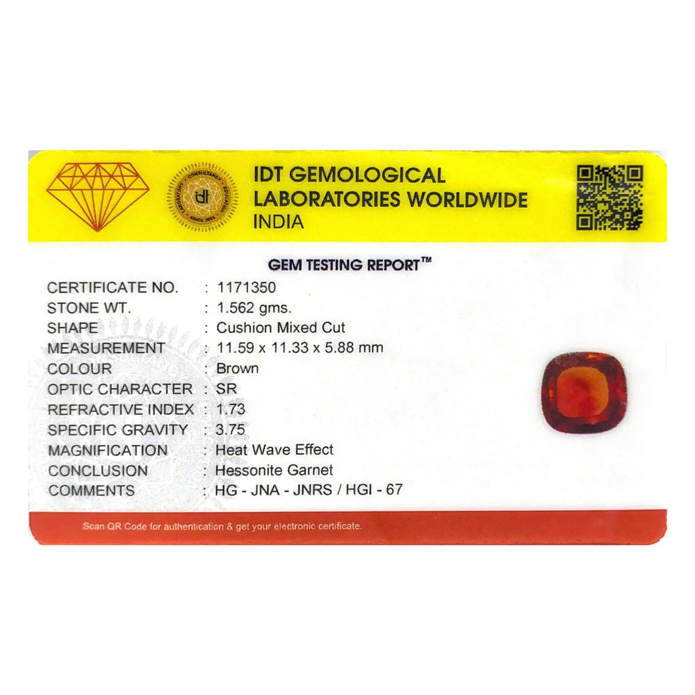 Hessonite (Gomed) - 7.81 Carat - Pramogh