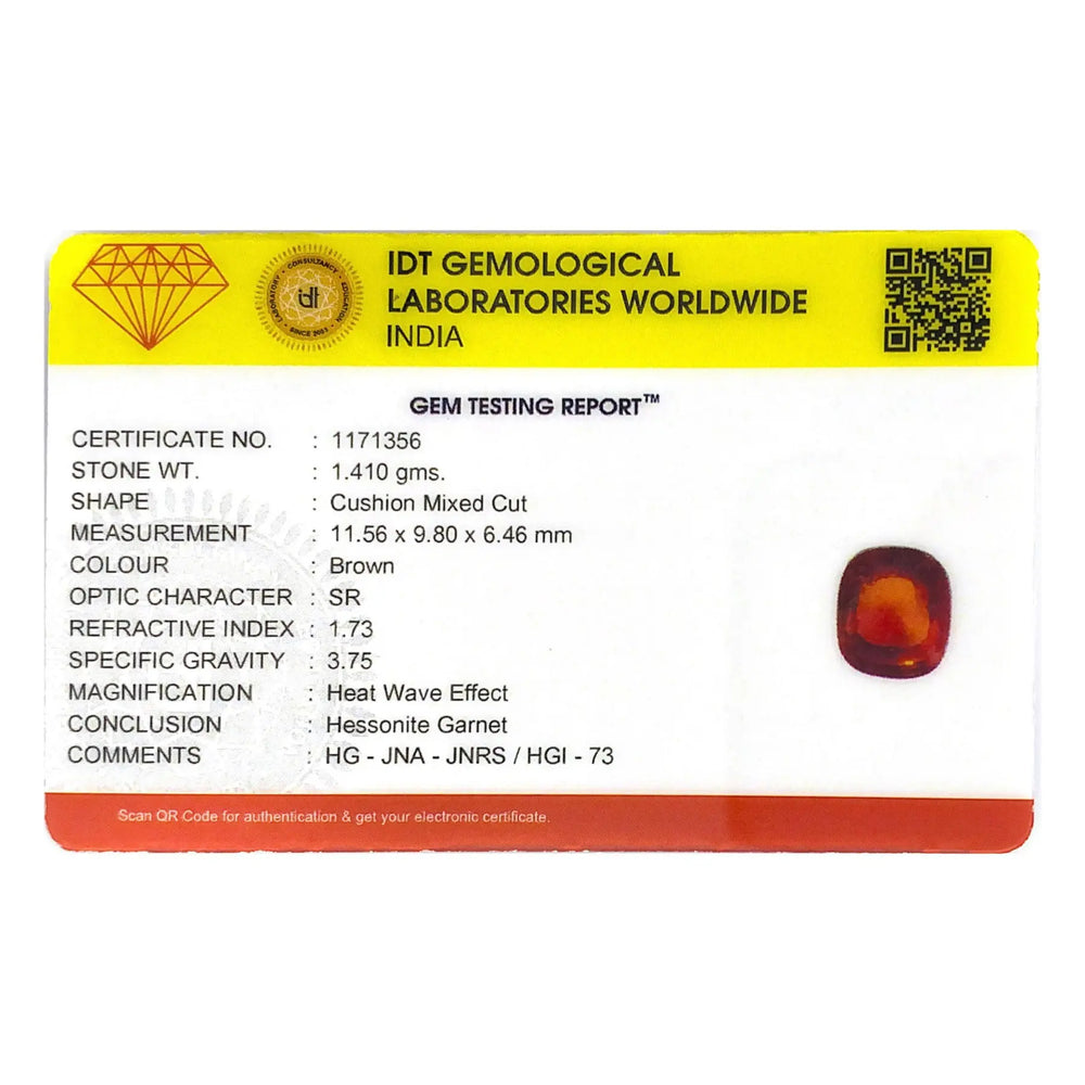 Hessonite (Gomed) - 7.05 Carat - Pramogh