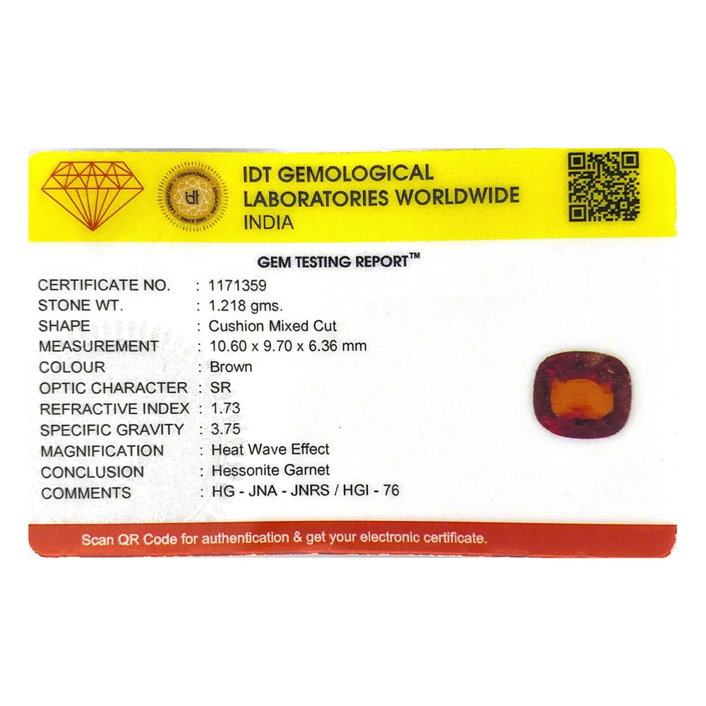 Hessonite (Gomed) - 6.09 Carat - Pramogh