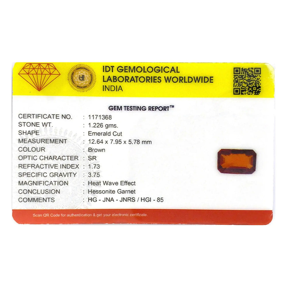 Hessonite (Gomed) - 6.13 Carat - Pramogh