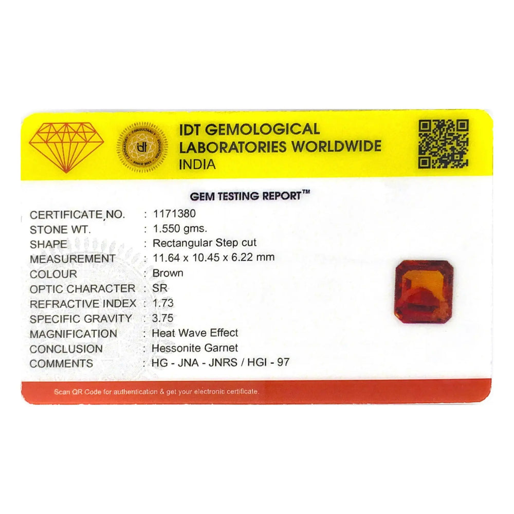 Hessonite (Gomed) - 7.75 Carat - Pramogh