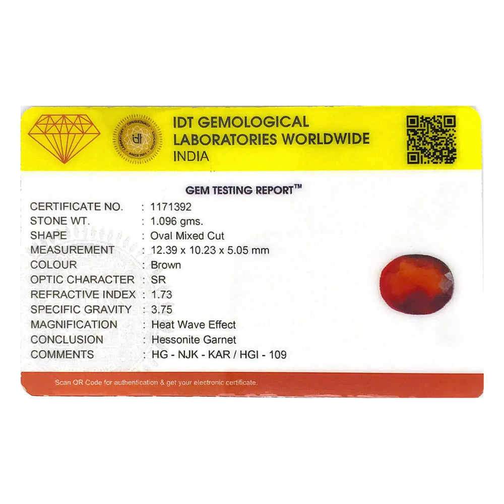 Hessonite (Gomed) - 5.48 Carat - Pramogh