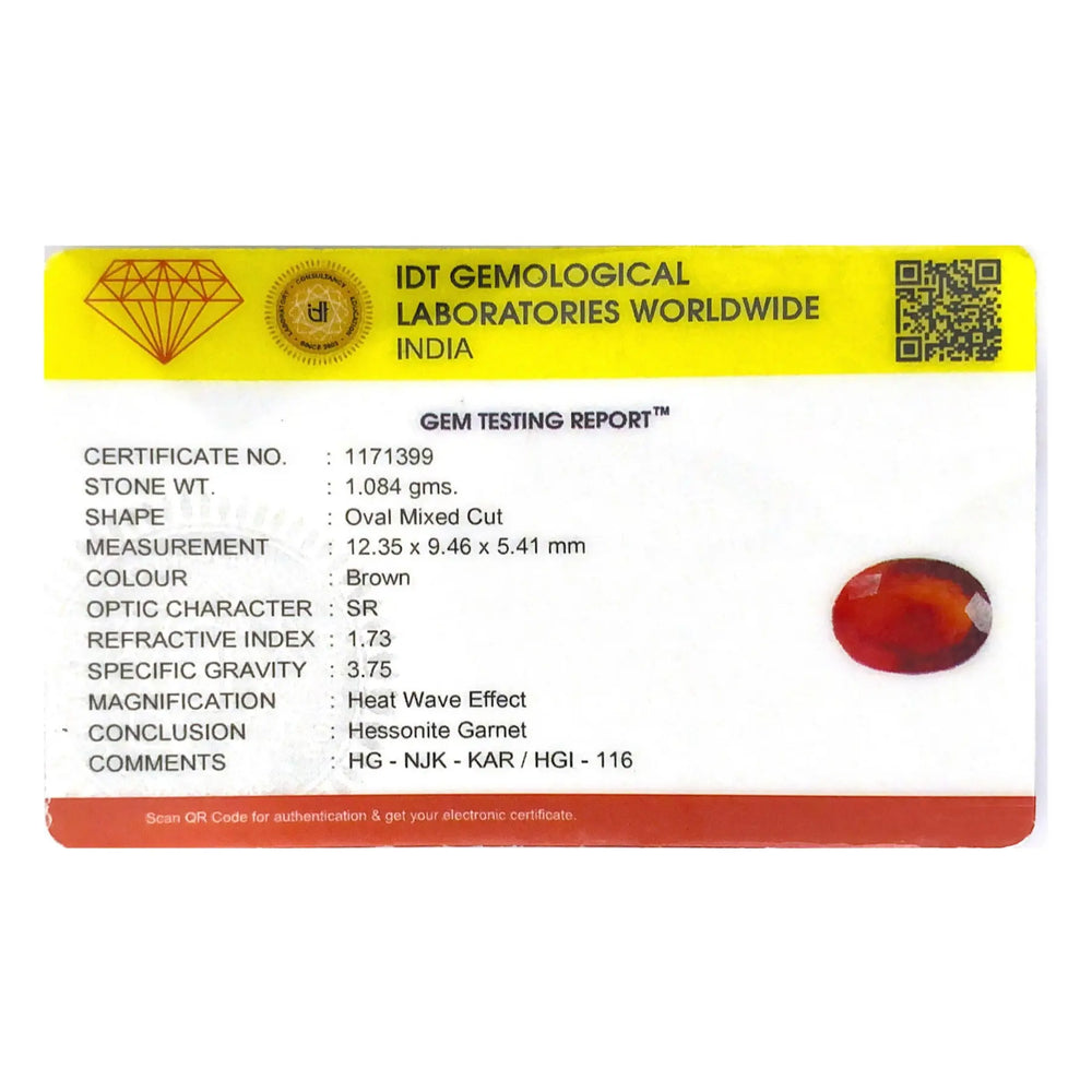 Hessonite (Gomed) - 5.42 Carat - Pramogh