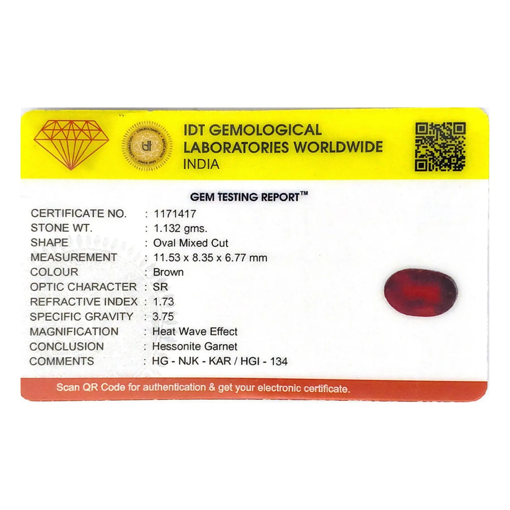 Hessonite (Gomed) - 5.66 Carat - Pramogh