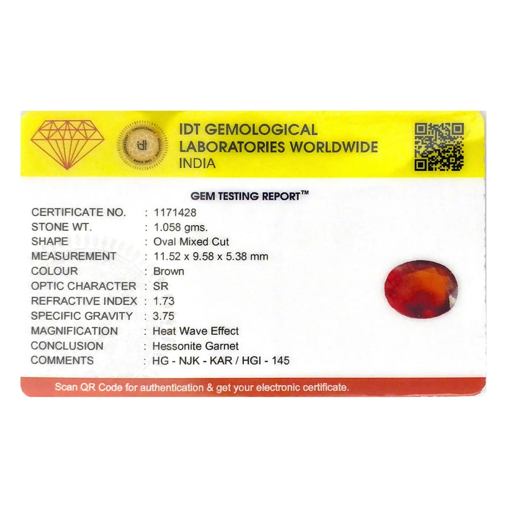 Hessonite (Gomed) - 5.29 Carat - Pramogh