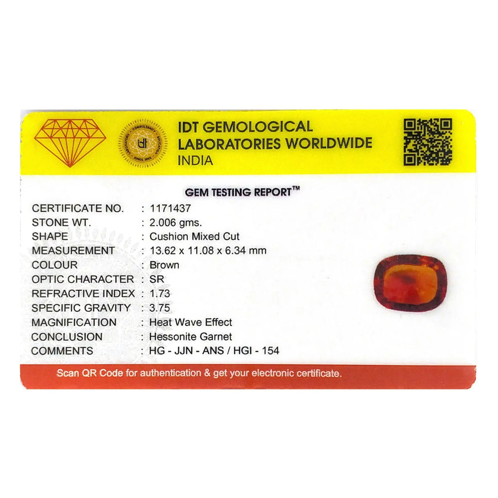 Hessonite (Gomed) - 10.03 Carat - Pramogh