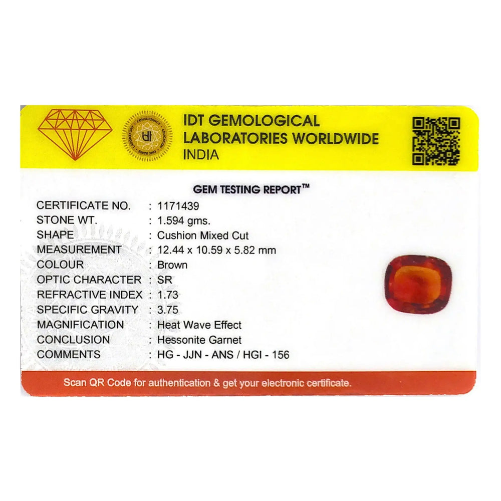 Hessonite (Gomed) - 7.97 Carat - Pramogh