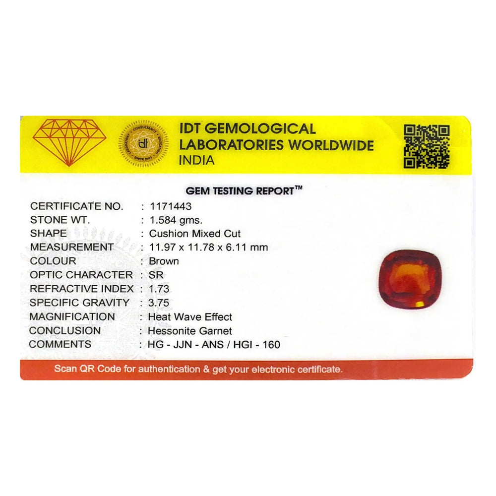 Hessonite (Gomed) - 7.92 Carat - Pramogh