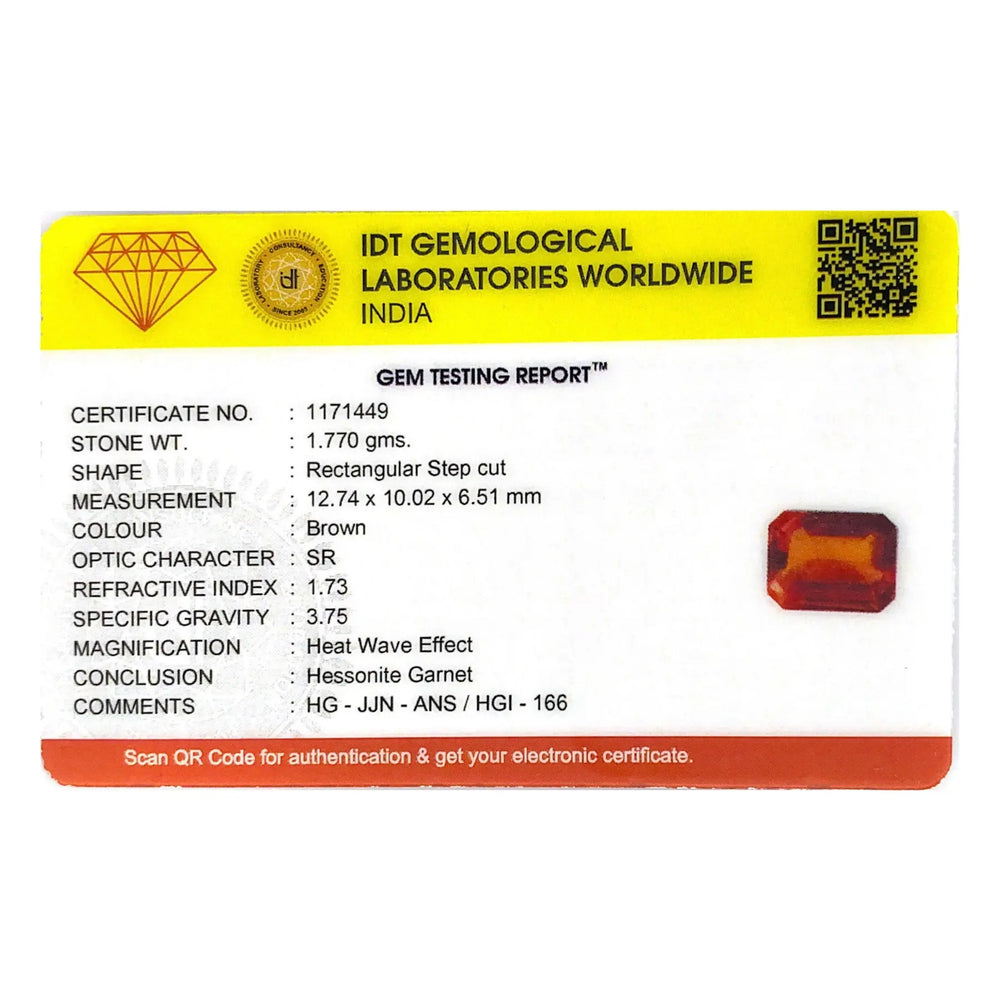 Hessonite (Gomed) - 8.85 Carat - Pramogh