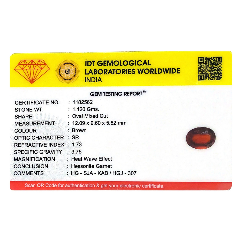 Hessonite (Gomed) - 5.6 Carat - Pramogh