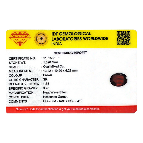Hessonite (Gomed) - 8.1 Carat - Pramogh