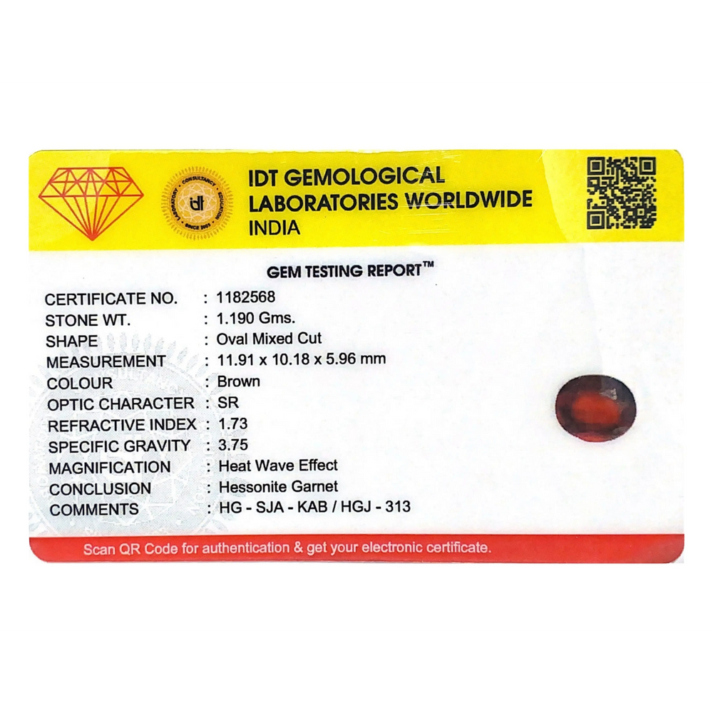 Hessonite (Gomed) - 5.95 Carat - Pramogh