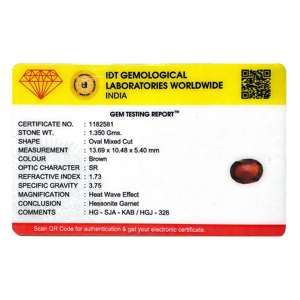 Hessonite (Gomed) - 6.75 Carat - Pramogh