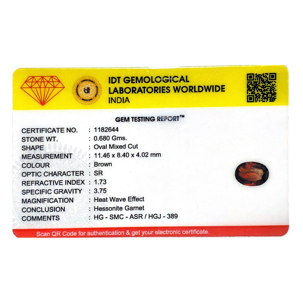 Hessonite (Gomed) - 3.4 Carat - Pramogh