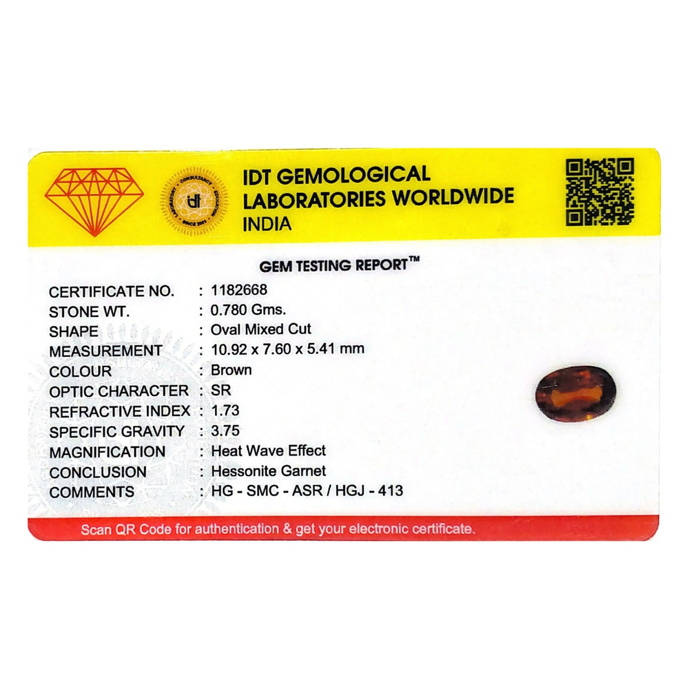 Hessonite (Gomed) - 3.9 Carat - Pramogh