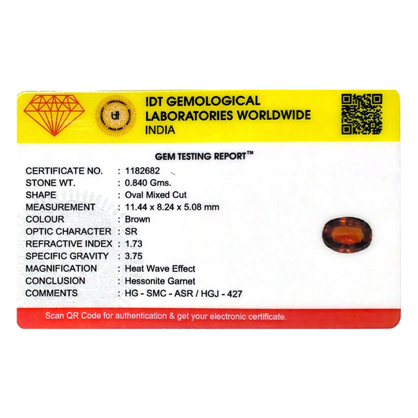Hessonite (Gomed) - 4.2 Carat - Pramogh