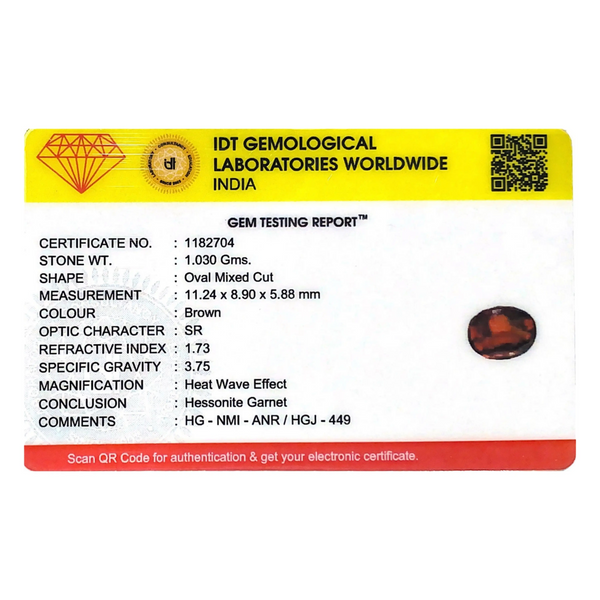 Hessonite (Gomed) - 5.15 Carat - Pramogh