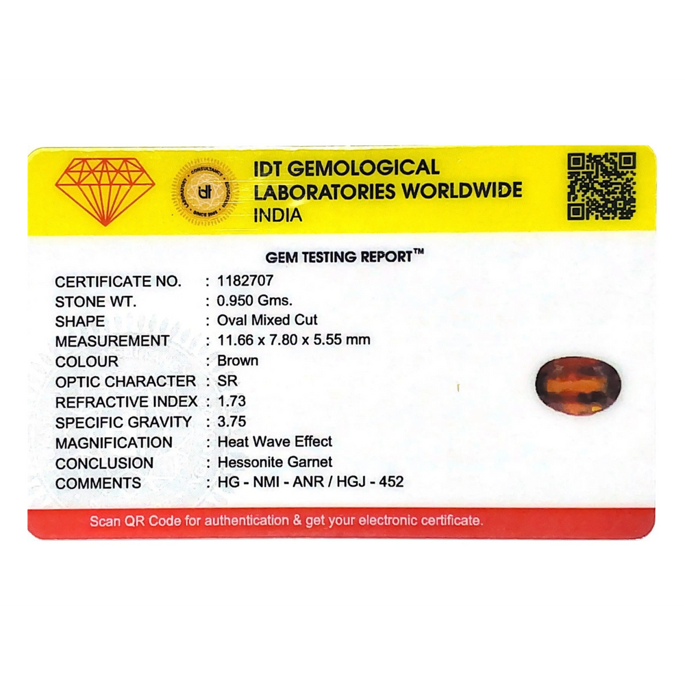 Hessonite (Gomed) - 4.75 Carat - Pramogh
