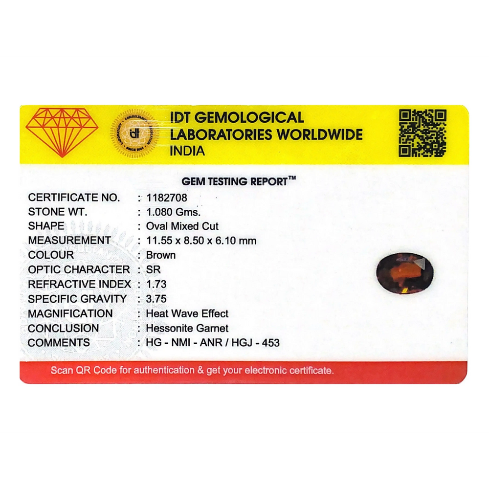 Hessonite (Gomed) - 5.4 Carat - Pramogh