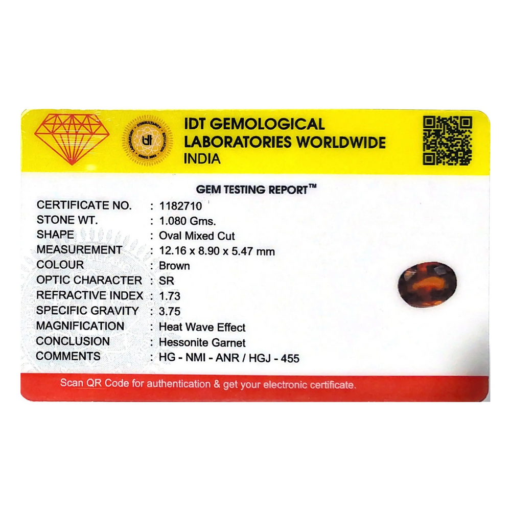 Hessonite (Gomed) - 5.4 Carat - Pramogh