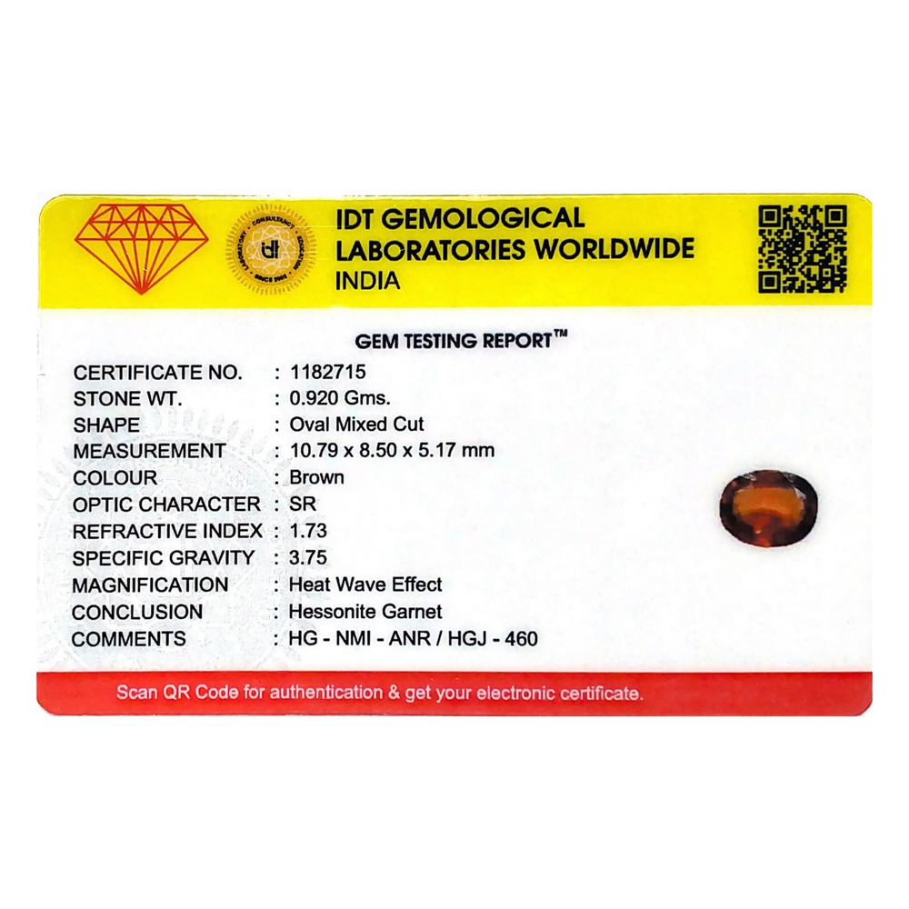 Hessonite (Gomed) - 4.6 Carat - Pramogh