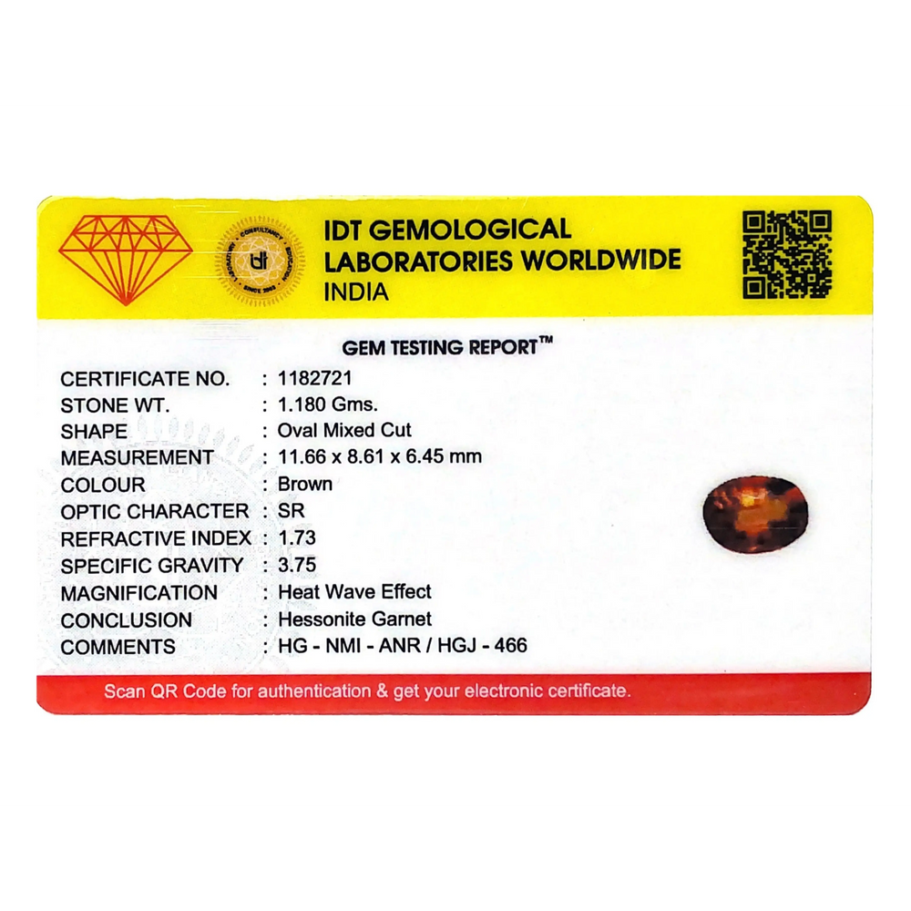 Hessonite (Gomed) - 5.9 Carat - Pramogh
