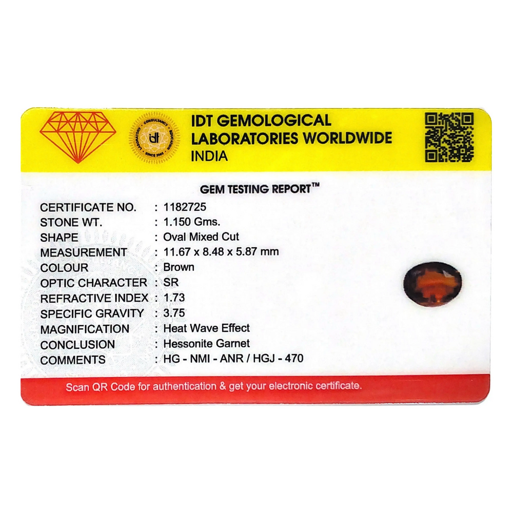 Hessonite (Gomed) - 5.75 Carat - Pramogh