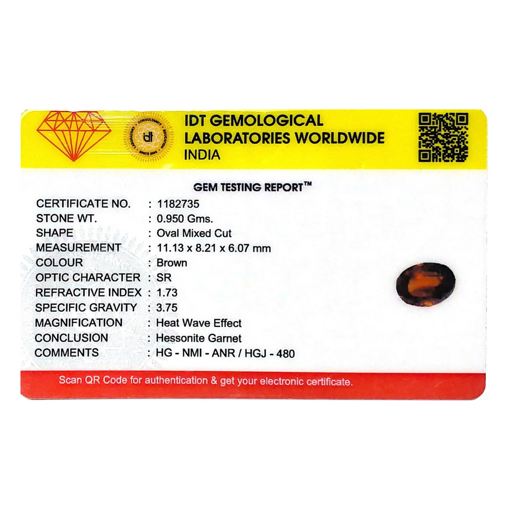 Hessonite (Gomed) - 4.75 Carat - Pramogh
