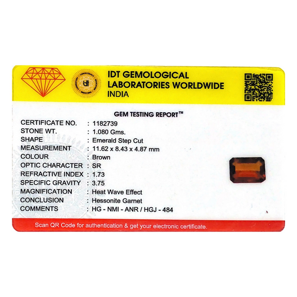 Hessonite (Gomed) - 5.4 Carat - Pramogh