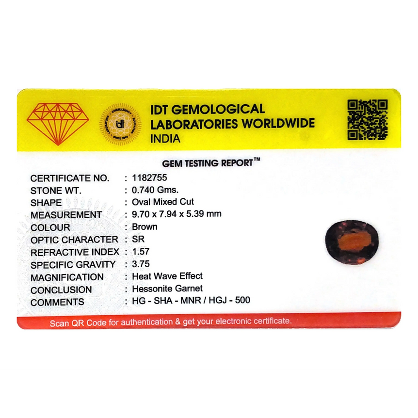 Hessonite (Gomed) - 3.7 Carat - Pramogh